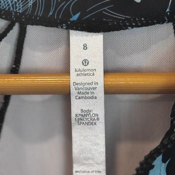 Lululemon Define Jacket Womens Size 8 Black Teal Print Full Zip Athletic - Picture 13 of 13